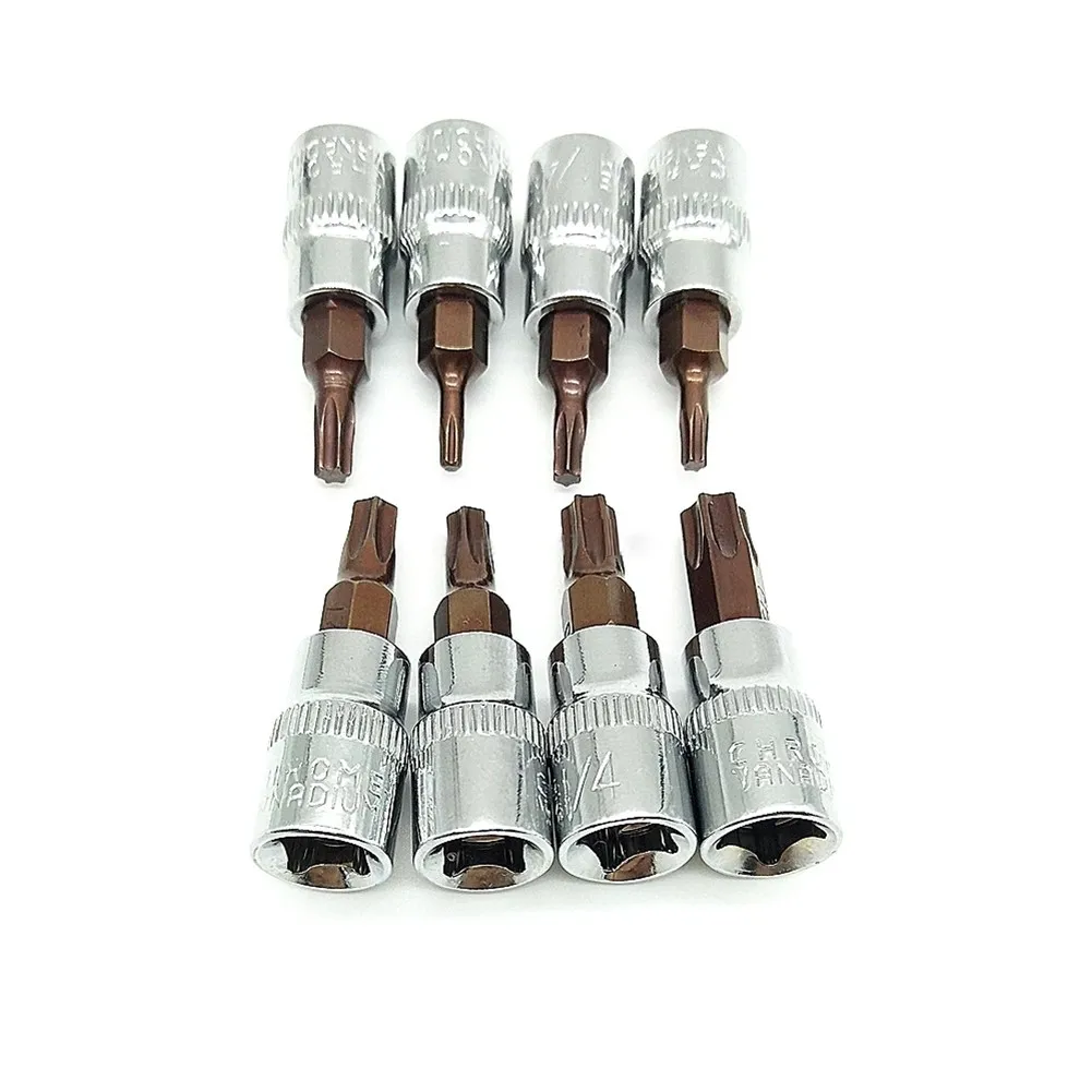 T8 T10 T15 T20 T25 T27 T30 T40 Torx Screwdriver Bit 1/4 Inch Drive Socket Ratchet Socket Wrench Adapter Hand-Tools
T8 T10 T15 T20 T25 T27 T30 T40 Torx Screwdriver Bit 1/4 Inch Drive Socket Ratchet Socket Wrench Adapter Hand-Tools