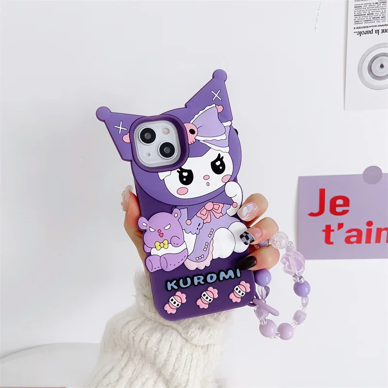 Sanrio Cute Kuromi 3D Case For iPhone 14 13 12 11 15 Pro Max 2022 Cartoon Kawaii Soft Silicone Cover with Bracelet
Sanrio Cute Kuromi 3D Case For iPhone 14 13 12 11 15 Pro Max 2022 Cartoon Kawaii Soft Silicone Cover with Bracelet