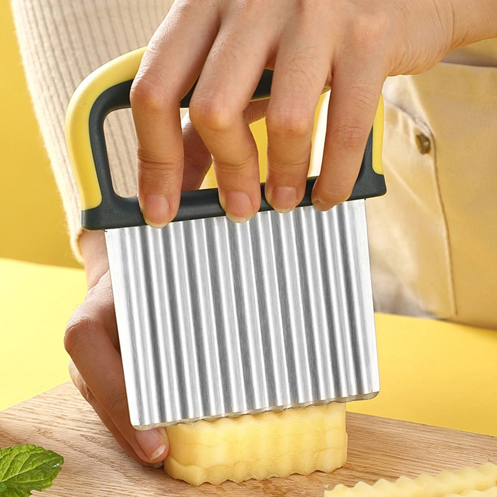 Potato Crinkle Cutter, Stainless Steel Wavy Blade Chips Cutter, Crinkle Slicer Vegetable Chopper, Wavy Blade Potato Slicer
Potato Crinkle Cutter, Stainless Steel Wavy Blade Chips Cutter, Crinkle Slicer Vegetable Chopper, Wavy Blade Potato Slicer
