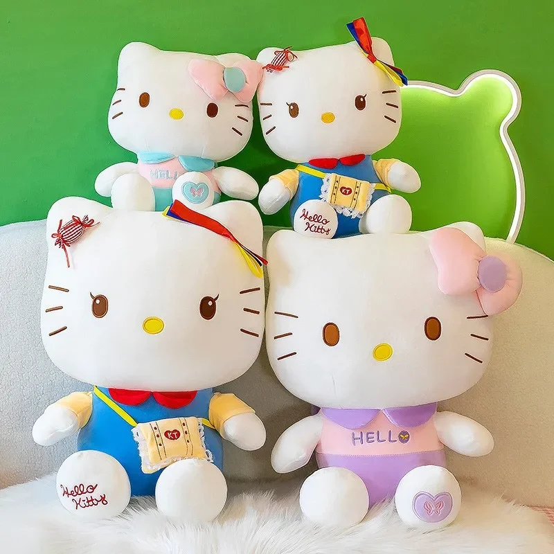 

Cartoon Sanrio Cute New Kt Cat Plush Toy Hello Kitty Girl Girlfriends Sleeping Pillow Children's Accompany Doll Birthday Gift