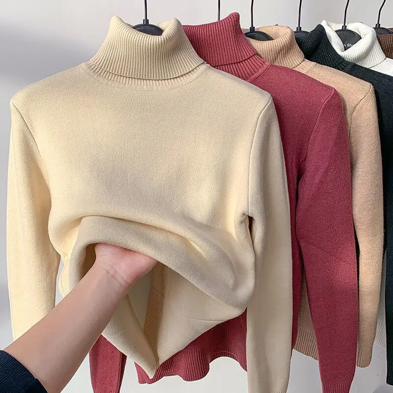 

Add wool thick sweater women's winter thick warm top turtleneck bottom shirt women in autumn and winter tide