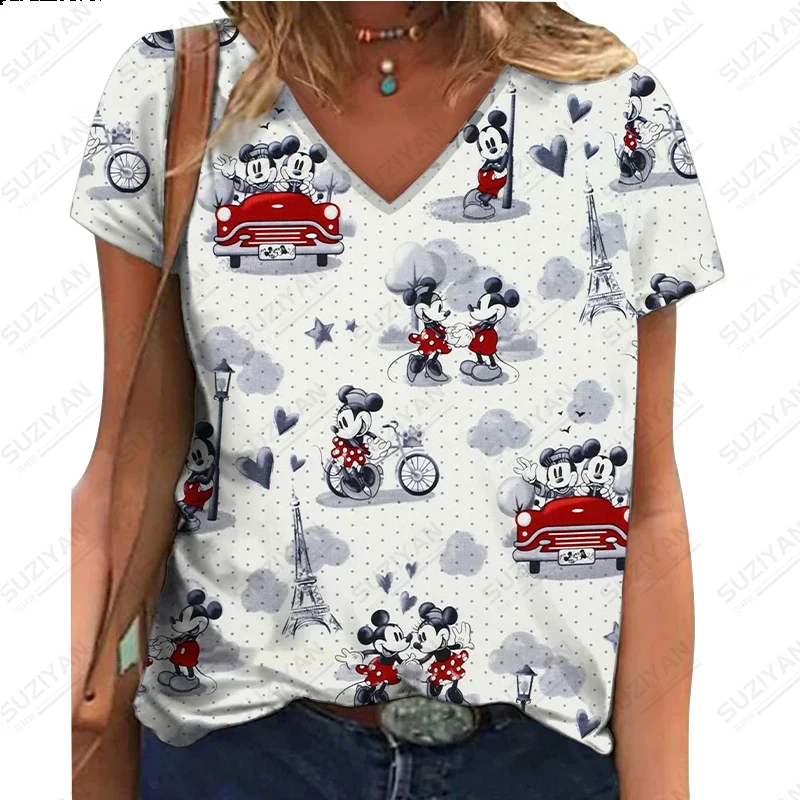2023 New Women's Short Sleeve V-Neck T-shirt Loose Casual Style Disney Printed Summer Women's Top Loose Large Elegant T-shirt
2023 New Women's Short Sleeve V-Neck T-shirt Loose Casual Style Disney Printed Summer Women's Top Loose Large Elegant T-shirt