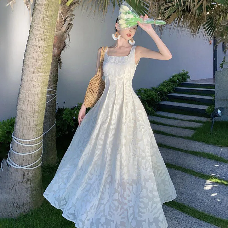 French Openwork Sleeveless Banquet Evening Dresses Women's New Summer Sweet Gentle Slim Medium-Long Wear Vacation Dress
French Openwork Sleeveless Banquet Evening Dresses Women's New Summer Sweet Gentle Slim Medium-Long Wear Vacation Dress