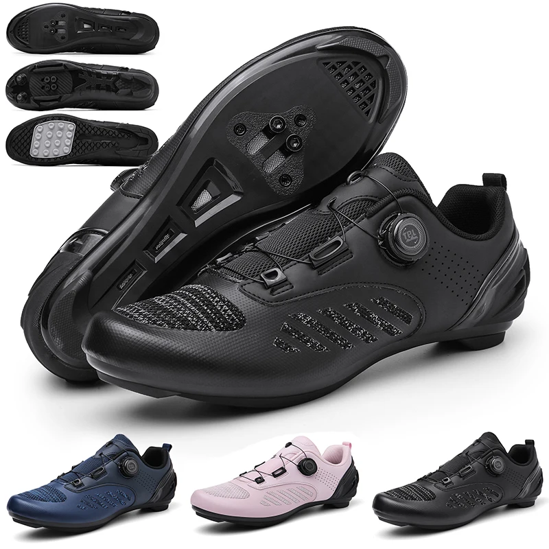 

Men Racing Road Bike SPD Cleats Shoes Professional Ultralight Cycling Shoes MTB Outdoor Breathable Self-Locking Woman Bicycle Sn