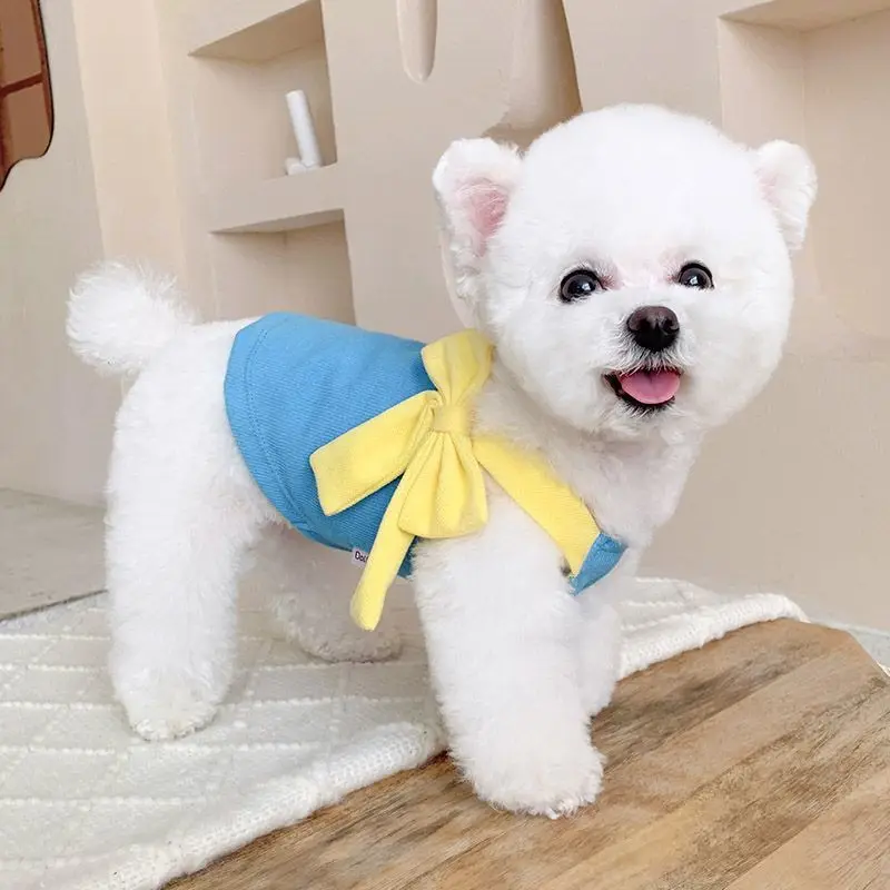 Dogs Clothing Cat Blue Ribbed Yellow Bow Vest Dog Clothes Bee Embroidery Cartoon Small Summer Thin Korean Fashion Girl Pet Items
Dogs Clothing Cat Blue Ribbed Yellow Bow Vest Dog Clothes Bee Embroidery Cartoon Small Summer Thin Korean Fashion Girl Pet Items