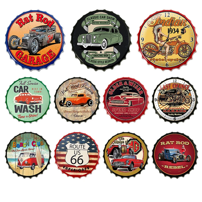 Garage Car Beer Bottle Cap Tin Sign Vintage Rusty Shabby Plates Circle Plate Crafts Metal Wall Signs Decor Tinplate Caps Signs
Garage Car Beer Bottle Cap Tin Sign Vintage Rusty Shabby Plates Circle Plate Crafts Metal Wall Signs Decor Tinplate Caps Signs