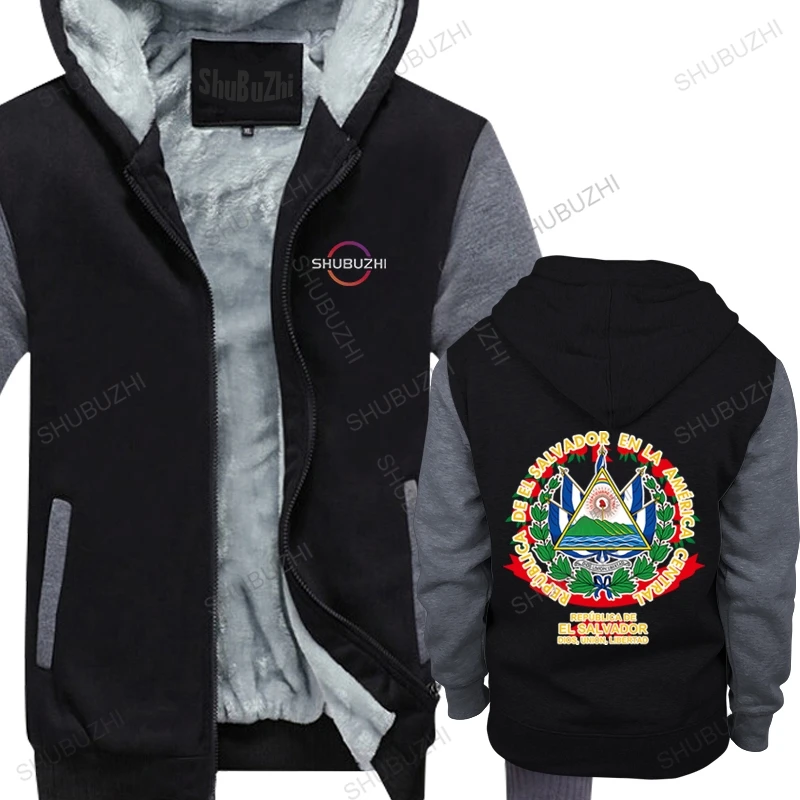 

mens winter cotton shubuzhi brand thick hoodies zipper EL SALVADOR cool sweatshirt homme zipper tops bigger size drop shipping