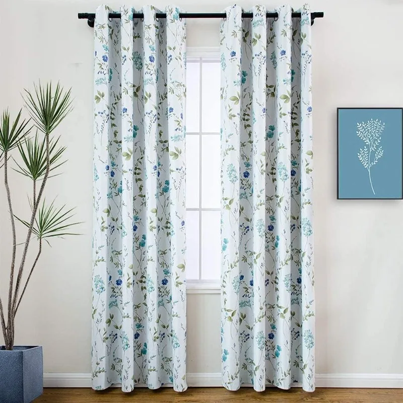 

Floral Blackout Curtains 84 Inch Length 2 Panels Set, Farmhouse Thermal Insulated Patterned Blackout Curtains