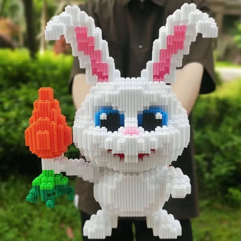 

Bunny Building Blocks Toys Secret Life White Rabbit Of Pets Bricks Constructor Decoration Toys For Children Easter Navidad Gifts