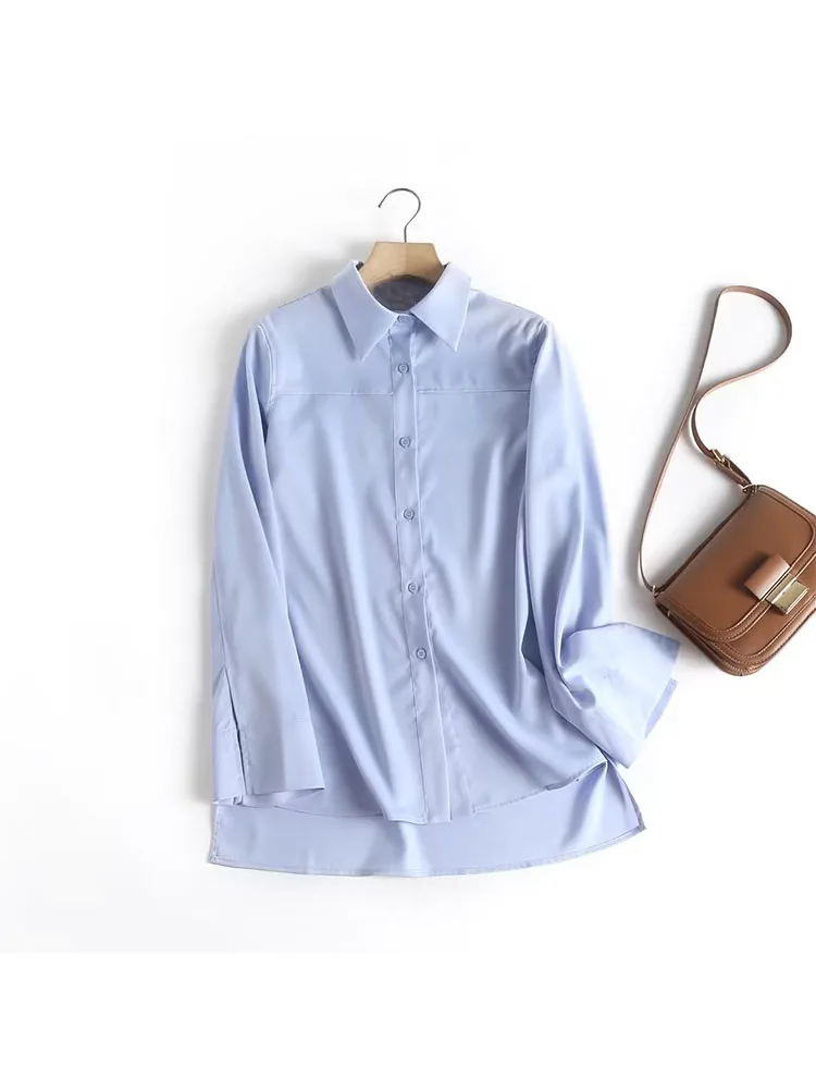 Women 2023 New Chic Fashion Asymmetric Design Lapel loose Blouses Vintage Long Sleeve Button-up Female Shirts Chic Tops
Women 2023 New Chic Fashion Asymmetric Design Lapel loose Blouses Vintage Long Sleeve Button-up Female Shirts Chic Tops