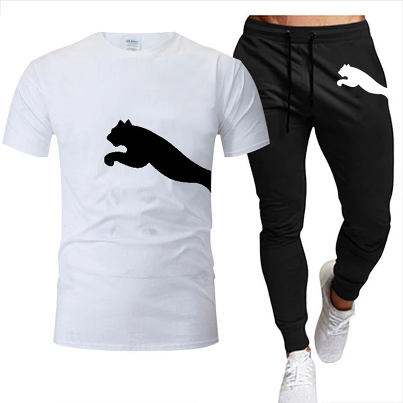 Mens Cotton T-Shirt and Sweatpants Sets Summer Fashion Casual Short Sleeve Tees Tracksuits Outdoor Streetwears Male Sportwears
Mens Cotton T-Shirt and Sweatpants Sets Summer Fashion Casual Short Sleeve Tees Tracksuits Outdoor Streetwears Male Sportwears