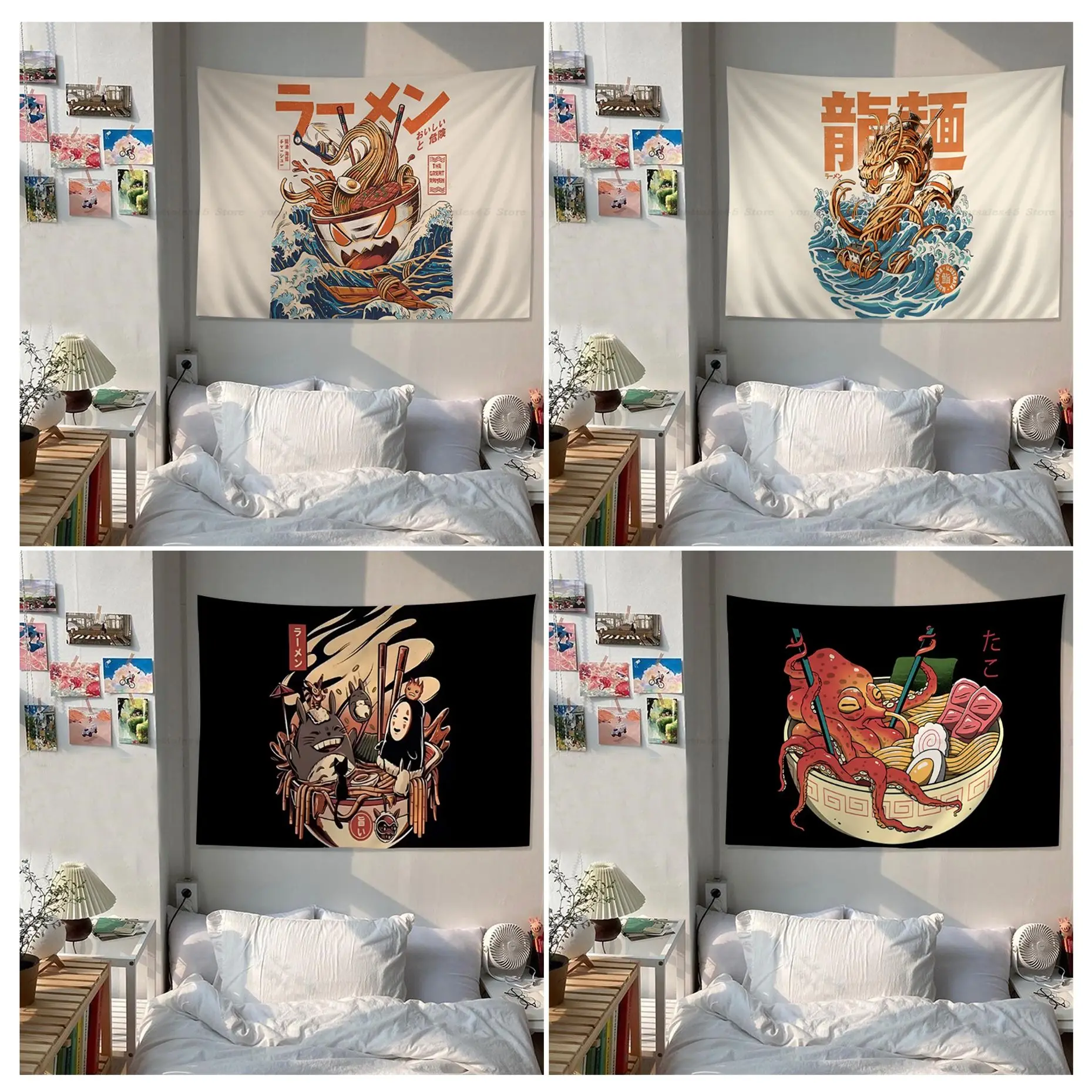 

Japanese The Great Ramen DIY Wall Tapestry Indian Buddha Wall Decoration Witchcraft Bohemian Hippie Japanese Tapestry