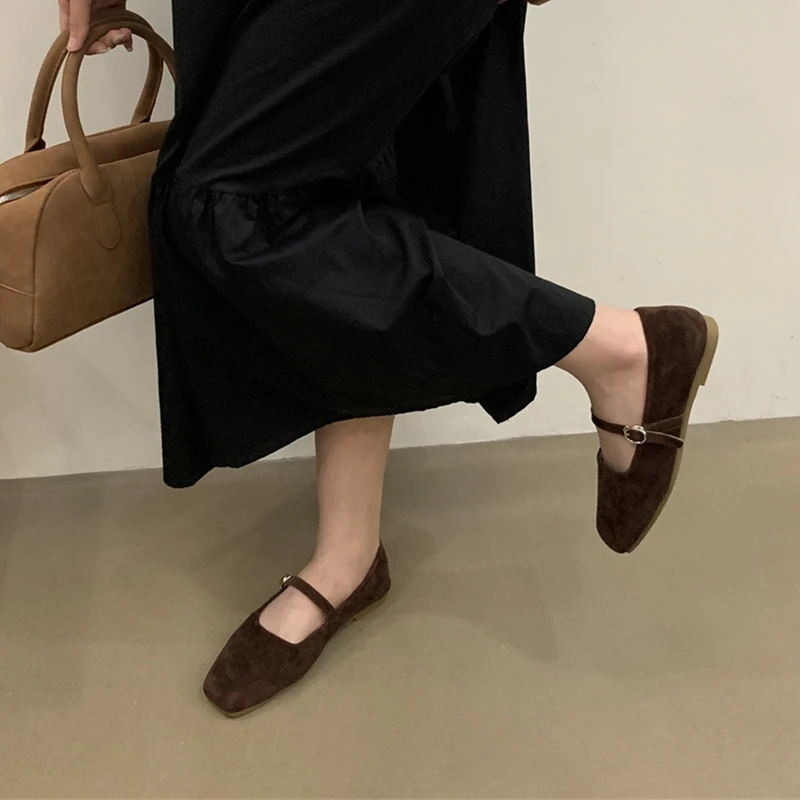 AIYUQI Mary Jane Shoes Women Flat 2025 Spring Shoes Female Genuine Leather Square Head Non-slip Large Size Ballet Shoes Women AIYUQI Mary Jane Shoes Women Flat 2025 Spring Shoes Female Genuine Leather Square Head Non-slip Large Size Ballet Shoes Women