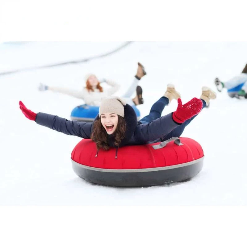 

Heavy Duty Inflatable Snow Tube Hard Bottom Sledge Sled With Rubber And Oxford Fabric For Kid And Adult Winter Sport