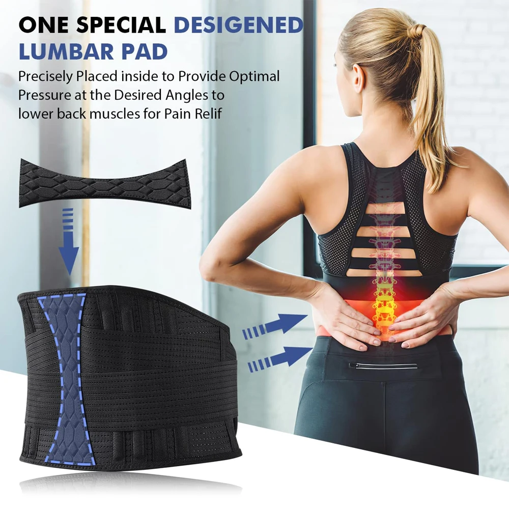 Strong Lumbar Support Belt Breathable Lower Back Compression Brace for Men Women Lifting, Herniated Disc, Sciatica, Pain Relief
Strong Lumbar Support Belt Breathable Lower Back Compression Brace for Men Women Lifting, Herniated Disc, Sciatica, Pain Relief
