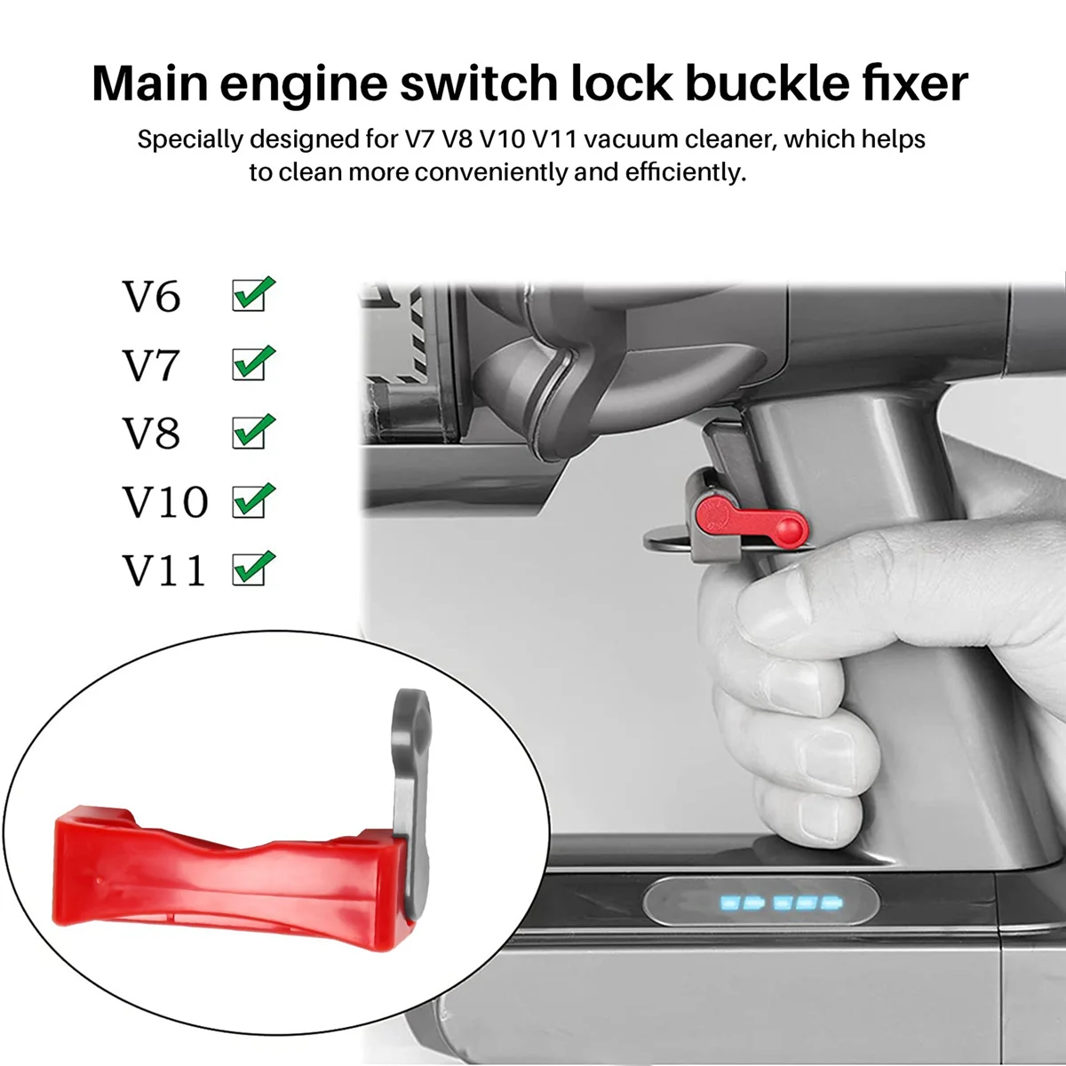 Trigger Lock for Dyson V6 V7 V8 V10 V11 Vacuum Cleaner, Power Button Lock Accessories, Free Your Finger Red
Trigger Lock for Dyson V6 V7 V8 V10 V11 Vacuum Cleaner, Power Button Lock Accessories, Free Your Finger Red