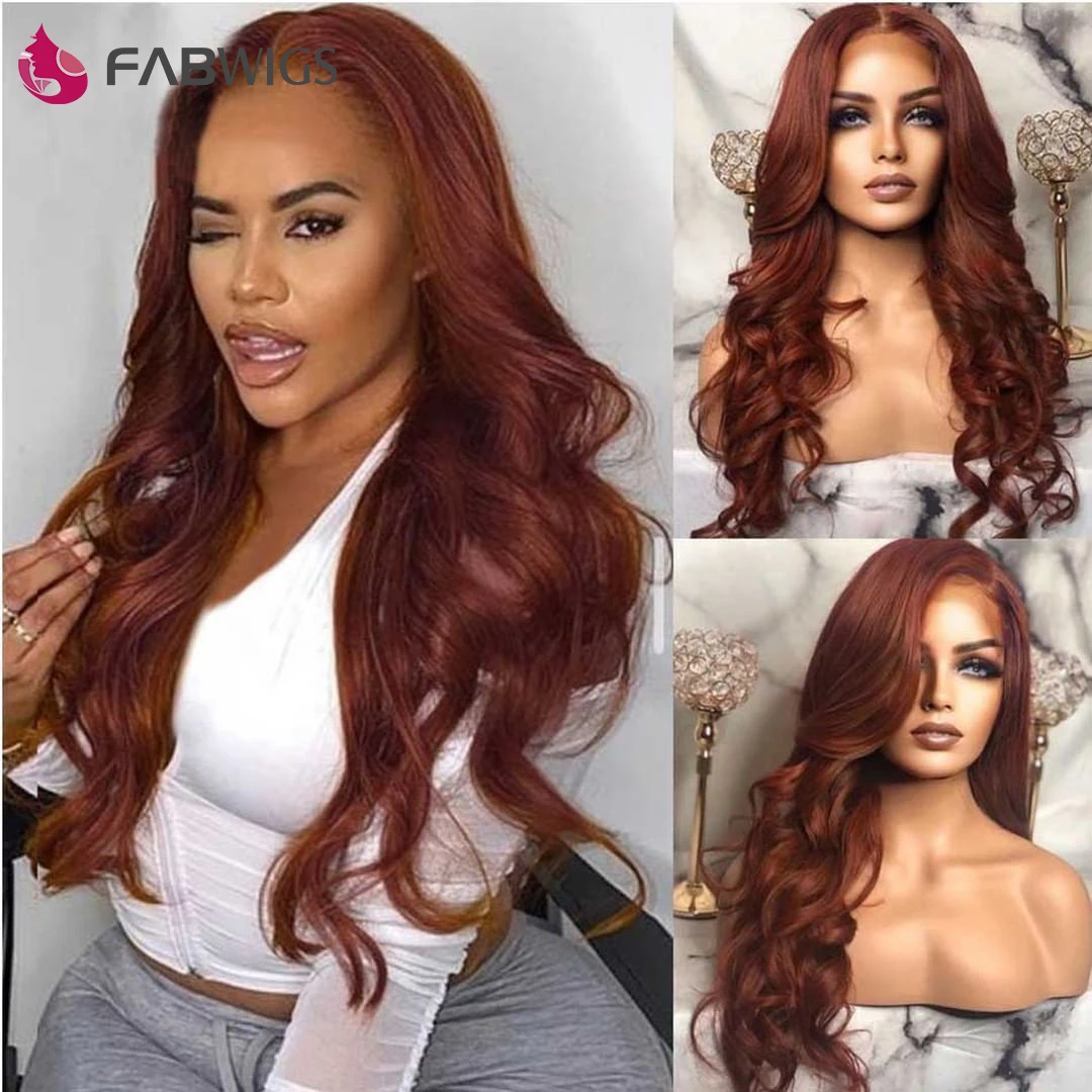 Fabwigs Auburn Brown Human Hair Wig Body Wave Lace Front Wig with Dark Brown Color Wigs Pre Plucked Hair Line with Baby Hair
Fabwigs Auburn Brown Human Hair Wig Body Wave Lace Front Wig with Dark Brown Color Wigs Pre Plucked Hair Line with Baby Hair