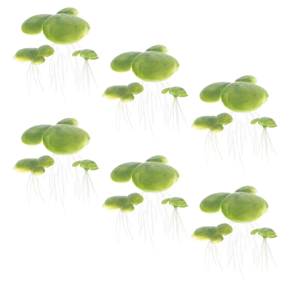 

18 Pcs Artificial Duckweed Mini Fake Plants Pond Simulation Ornament Floating Decor Tank With Root
