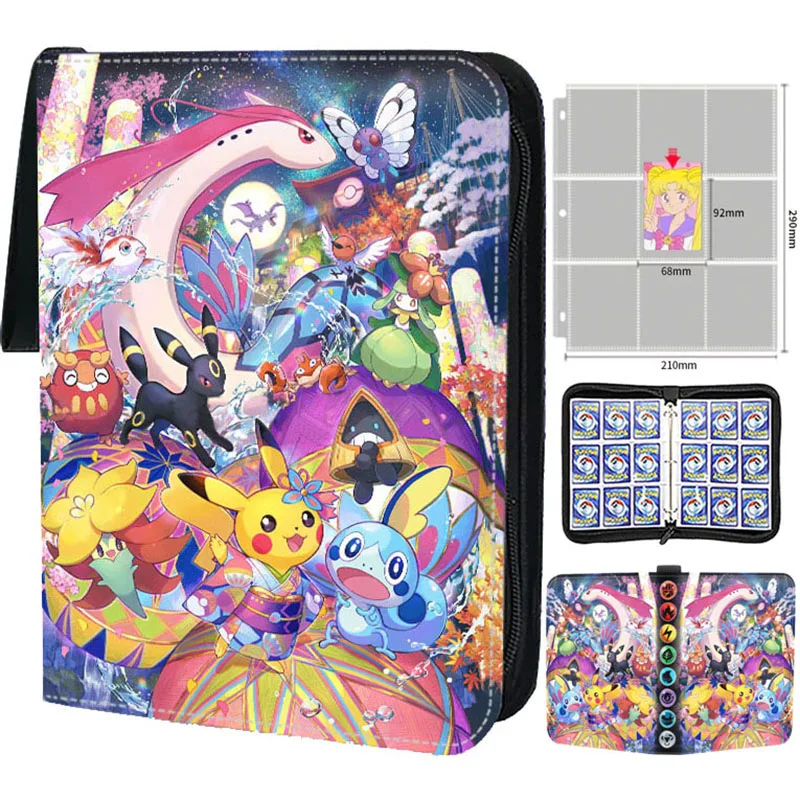 

Pokemon Cards Album Book 400Pcs/900Pcs Double Pocket Cartoon Anime Game Playing Trading Card Collectors Holder Binder Folder