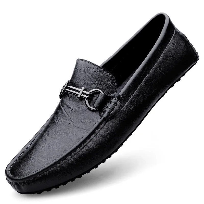 

Moccasins Loafers Men's Genuine Leather Business High-End Korean Style Casual Leather Shoes Soft Sole