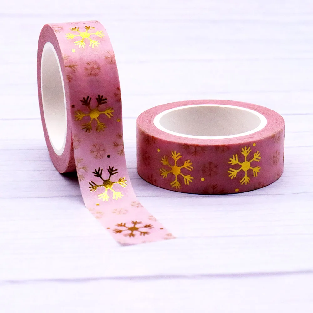 New 1PC 15mm*10m Gold Foil Pink Christmas Snow Decorative Washi Tape Organizer Scrapbooking Masking Tape Korean Stationery
New 1PC 15mm*10m Gold Foil Pink Christmas Snow Decorative Washi Tape Organizer Scrapbooking Masking Tape Korean Stationery