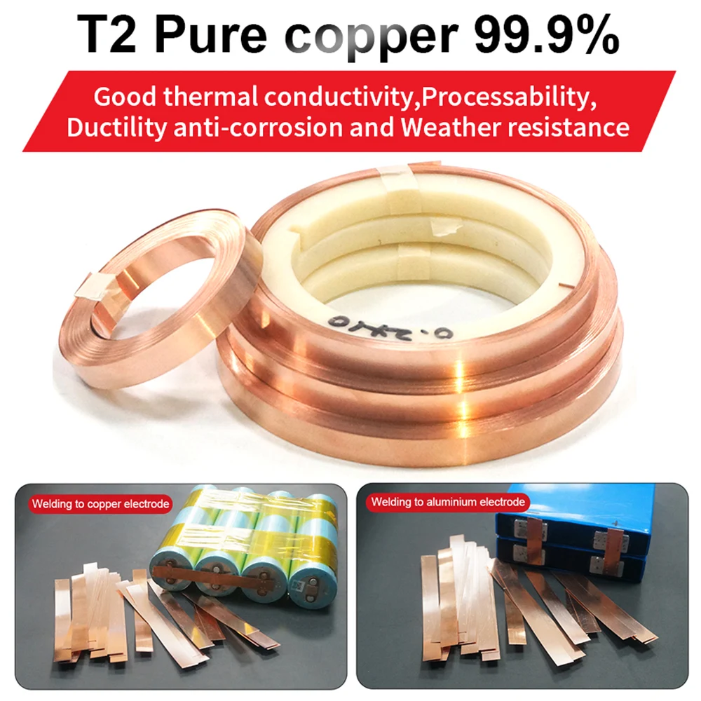 5M/Roll T2 Copper Strip Strap Welding For Energy Storage Spot Welder Lithium Battery Connection Copper Strip Tool Electrical 
5M/Roll T2 Copper Strip Strap Welding For Energy Storage Spot Welder Lithium Battery Connection Copper Strip Tool Electrical
