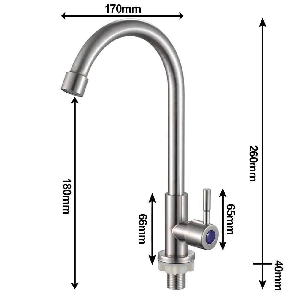 Stainless Steel Kitchen Faucet Rotating Single Cold Water Mixer Tap Deck Mounted Kitchen Sink Faucets Bathrooms Accessories
Stainless Steel Kitchen Faucet Rotating Single Cold Water Mixer Tap Deck Mounted Kitchen Sink Faucets Bathrooms Accessories