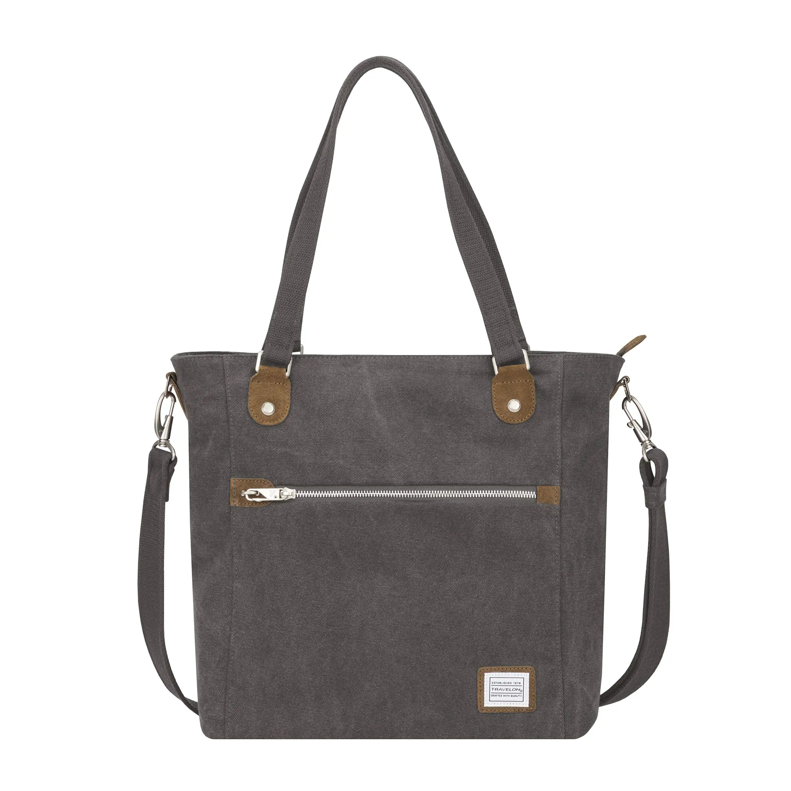 

Secure Travel Essential: Anti-Theft Heritage Tote Bag in Pewter, One Size