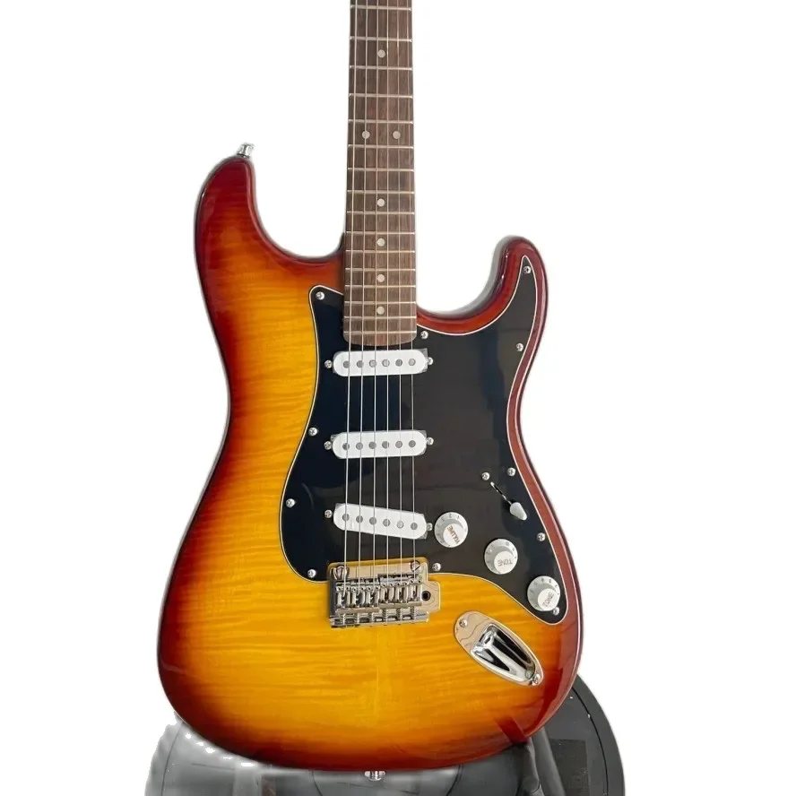 

2024 New!!!!!High Quality Upgraded Player, VS Color ,Strato Electric Guitar, Solid Body ,Flame Maple Top , Upgraded Hardware,