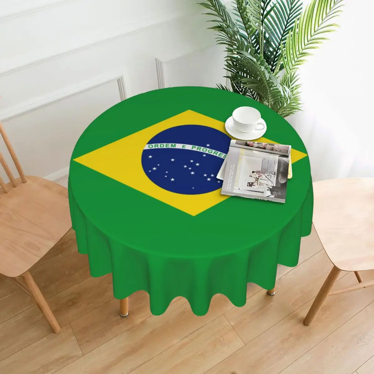 

Tablecloth Brazil Flag Round Table Cloth Green Funny Table Cover Tablecloths Graphic Home Picnic Events Party Table Decoration