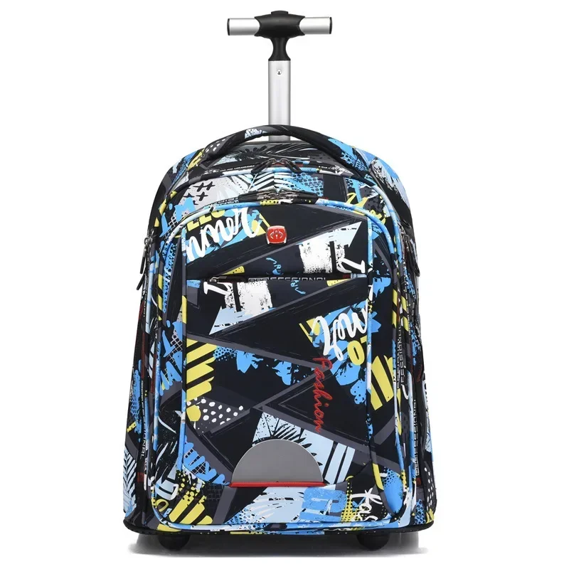 

Big Wheel Trolley Bag Student Backpack Large Travel Rucksack Lightweight Men's Women's Luggage Package Outdoor Camp Draw Bar Box