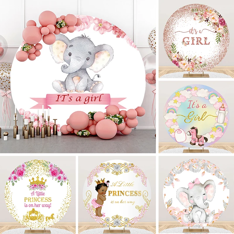 Its a Girl Baby Shower Elephant Round Backdrop Little Princess Party Theme Decoration Circle Photo Background 1st Birthday Props
Its a Girl Baby Shower Elephant Round Backdrop Little Princess Party Theme Decoration Circle Photo Background 1st Birthday Props