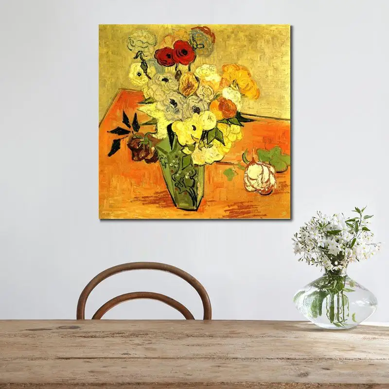 Pop Canvas Art Flower Painting Japanese Vase with Roses and Anemones Hand Painted Vincent Van Gogh Artwork for Living Room Best
Pop Canvas Art Flower Painting Japanese Vase with Roses and Anemones Hand Painted Vincent Van Gogh Artwork for Living Room Best
