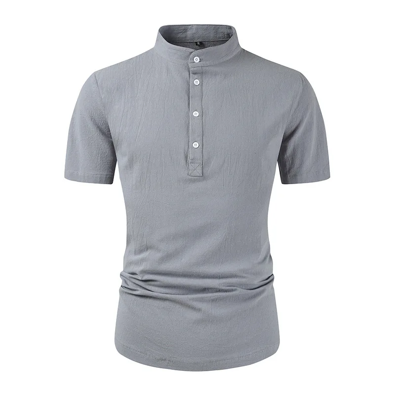 2023 Summer Men's Shirt Standing Neck Short Sleeve Loose Button Cotton Linen Shirt Chemise Homme Camisa
2023 Summer Men's Shirt Standing Neck Short Sleeve Loose Button Cotton Linen Shirt Chemise Homme Camisa
