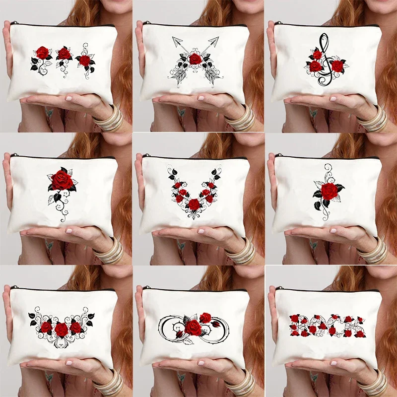 Red Rose Pattern Makeup Bag Travel Neceser Toiletry Organizer Pouch Female Canvas Zipper Cosmetic Bags Best Gift Pencil Case
Red Rose Pattern Makeup Bag Travel Neceser Toiletry Organizer Pouch Female Canvas Zipper Cosmetic Bags Best Gift Pencil Case