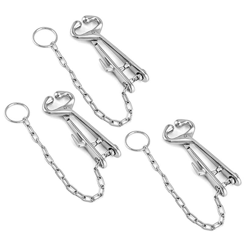 3X Stainless Steel Farm Cattle Livestock Tool Cow Nose Ring Pliers Bull Cattle Bovine With Chain Pulling Tool
3X Stainless Steel Farm Cattle Livestock Tool Cow Nose Ring Pliers Bull Cattle Bovine With Chain Pulling Tool