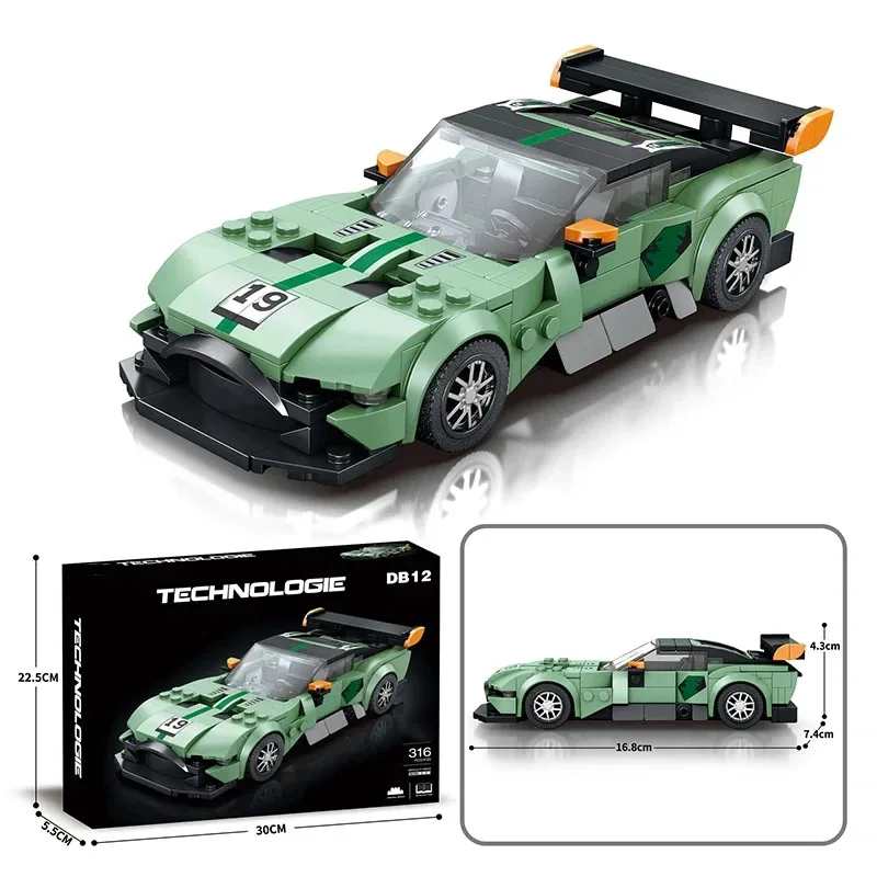 

Reobrix Building Block City Car Model DB12 Super Car Technical Blocks Brick Toys Set compatible Lego for Kids Children Gift