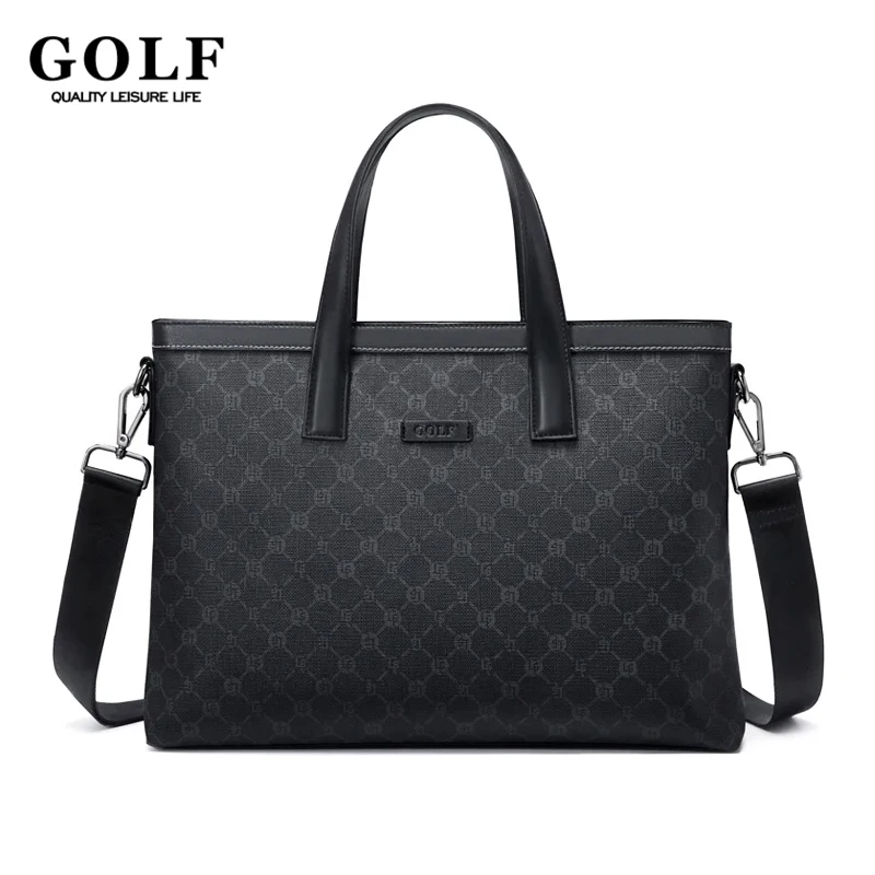 

GOLF Briefcase Leather Bag for Men High Quality Handbag Bussiness Bags Elegant Shoulder Bag Crossbody Large 15 Inch Laptop Bag