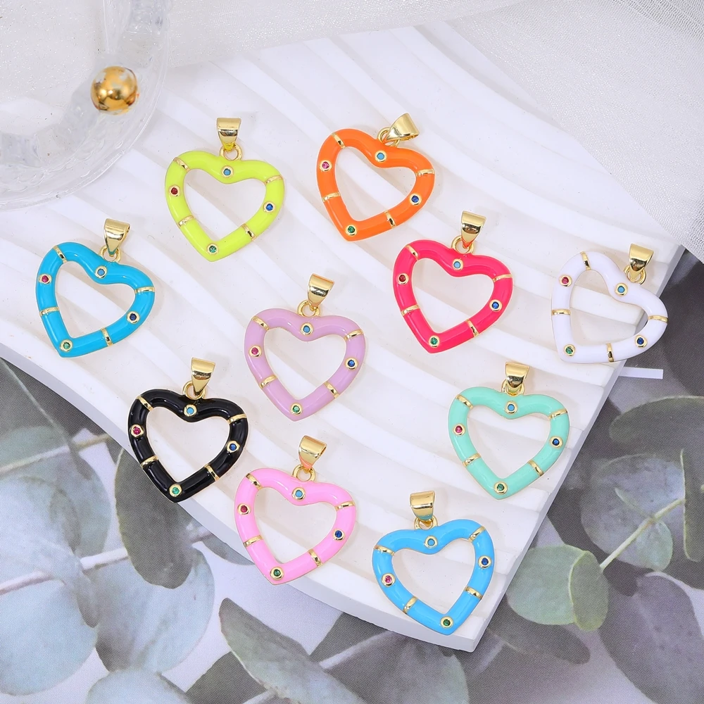 Juya 18K Gold Plated Handmade Copper Material Enamel Love Heart Charms For DIY Women Luxury Bridal Gift Jewelry Making Findings
Juya 18K Gold Plated Handmade Copper Material Enamel Love Heart Charms For DIY Women Luxury Bridal Gift Jewelry Making Findings