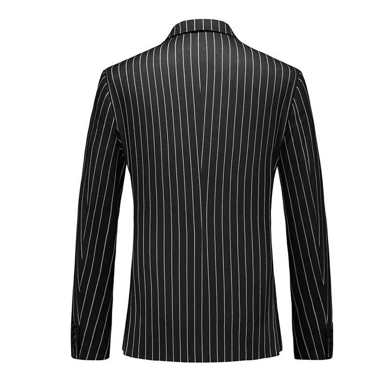 Fashion Men Double Breasted Striped Suit 2 Piece Black / Wine Red Homme Business Social Wedding Party Blazers and Trousers 232 Sd5a7362fb8394b0d99512c420f974723u