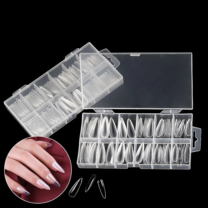 6 Styles 120pcs False Nails Tips Acrylic Ballerina Artificial Transparent/Clear Capsule Press on Full Cover Fake Nail | Красота и