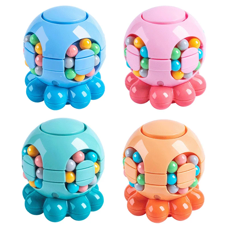 

New 32 magic beans Montessori Rotating Magical Bean Cube Fingertip Toy Children IQ Mind Brain Teaser Game Educational Spinners S