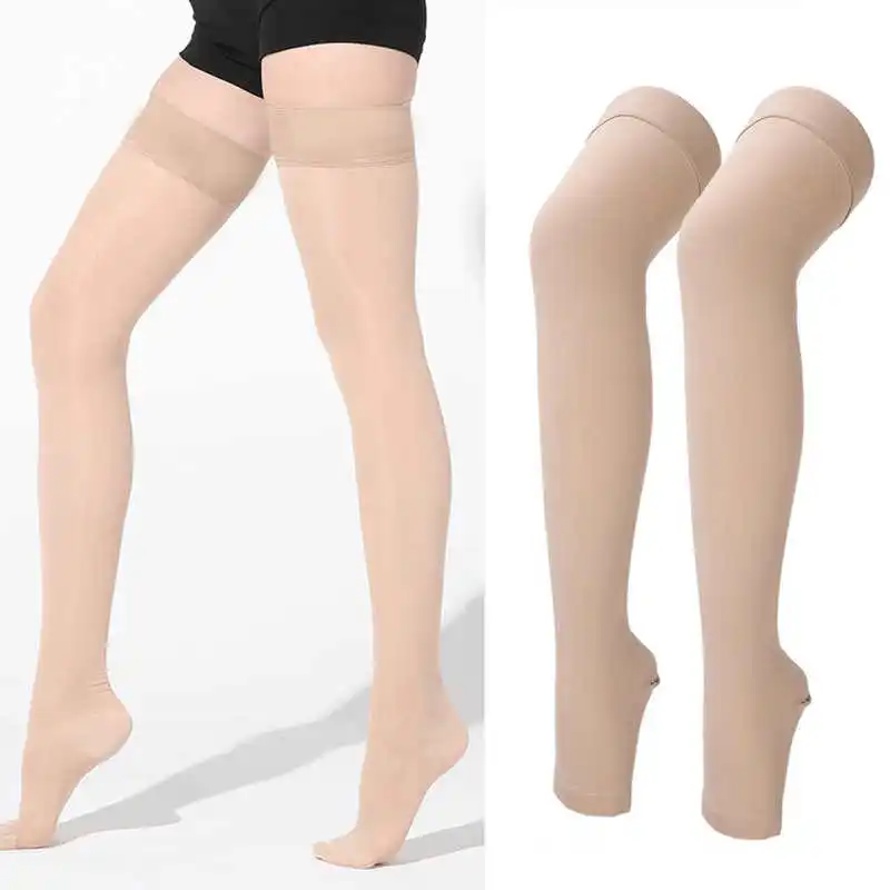 23 to 32mmHg Compression Stockings Open Toe Thigh High Graduated Compression Sock t
23 to 32mmHg Compression Stockings Open Toe Thigh High Graduated Compression Sock t