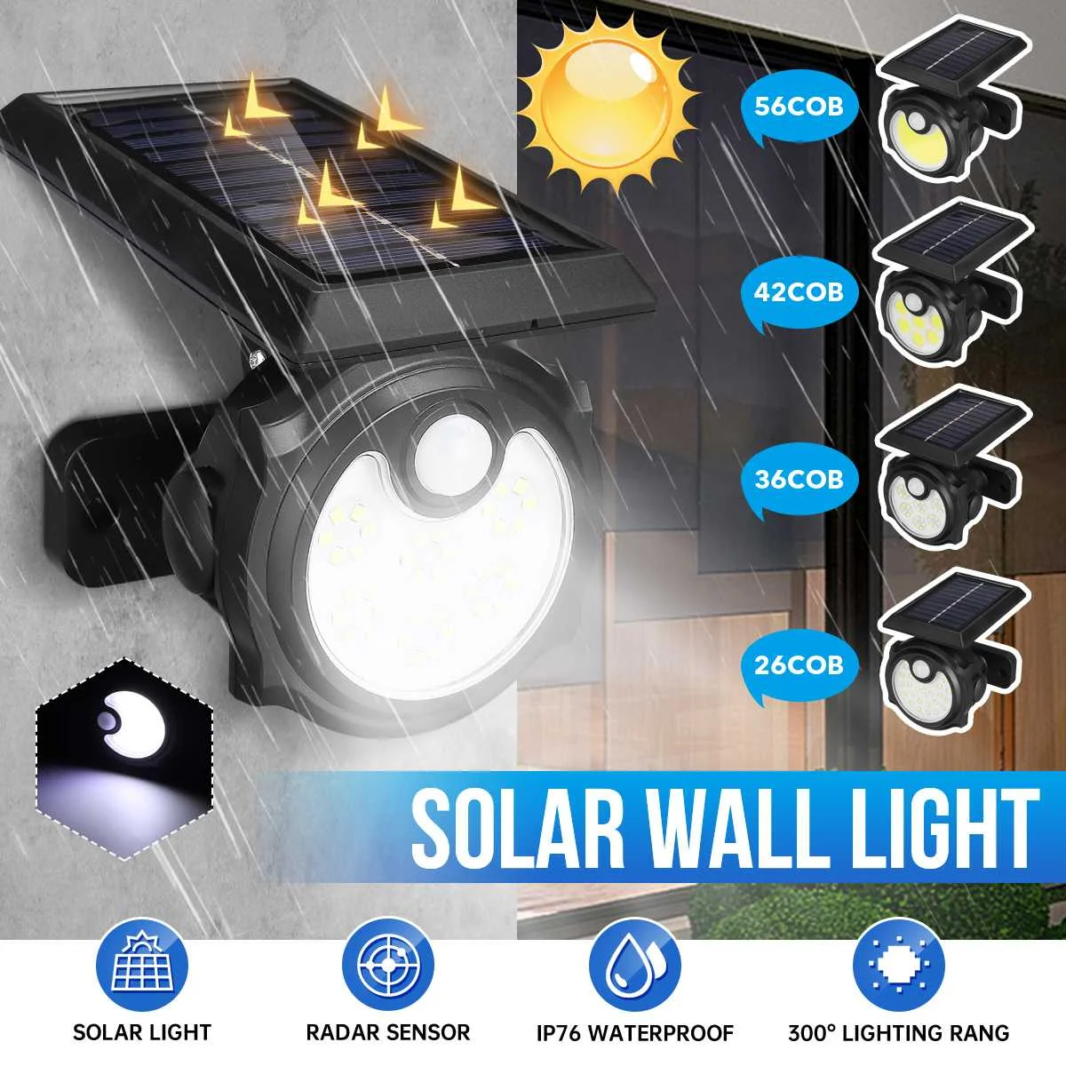 New Wall mount + ground plug two-in-one single head solar wall light human body induction outdoor garden light household fence
New Wall mount + ground plug two-in-one single head solar wall light human body induction outdoor garden light household fence