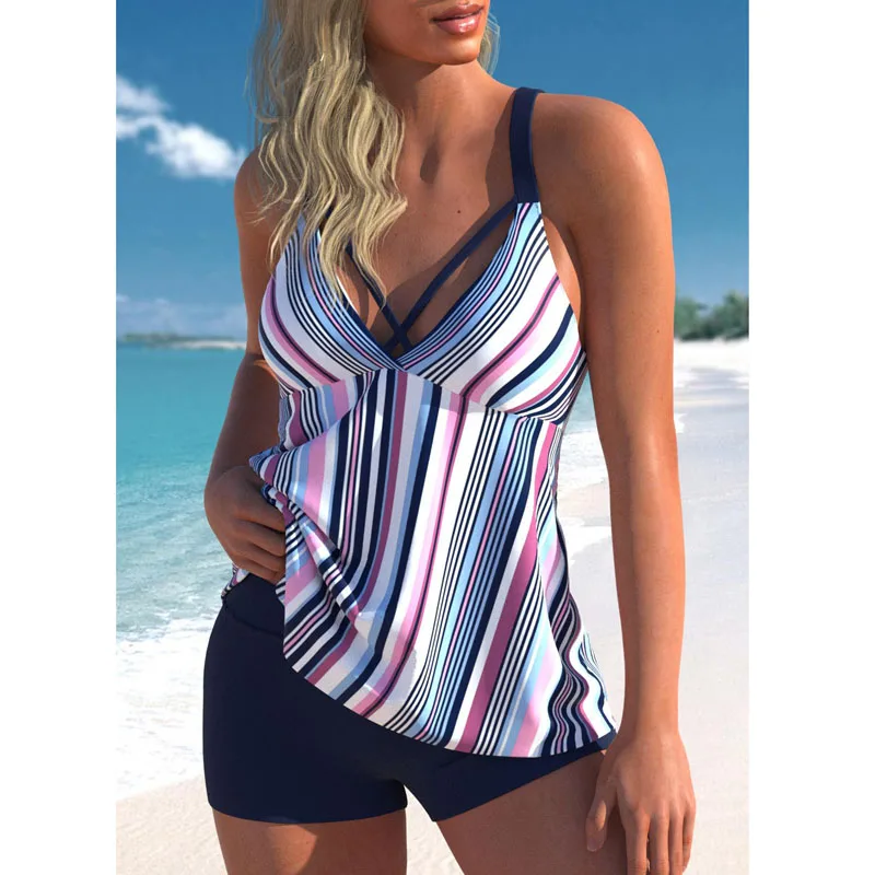 2023 New Swimsuit Sexy Plus Size Tankini Women Strip Printed Two Piece Bikini Set Beachwear Bathing Suit Female Summer Swimwear
2023 New Swimsuit Sexy Plus Size Tankini Women Strip Printed Two Piece Bikini Set Beachwear Bathing Suit Female Summer Swimwear