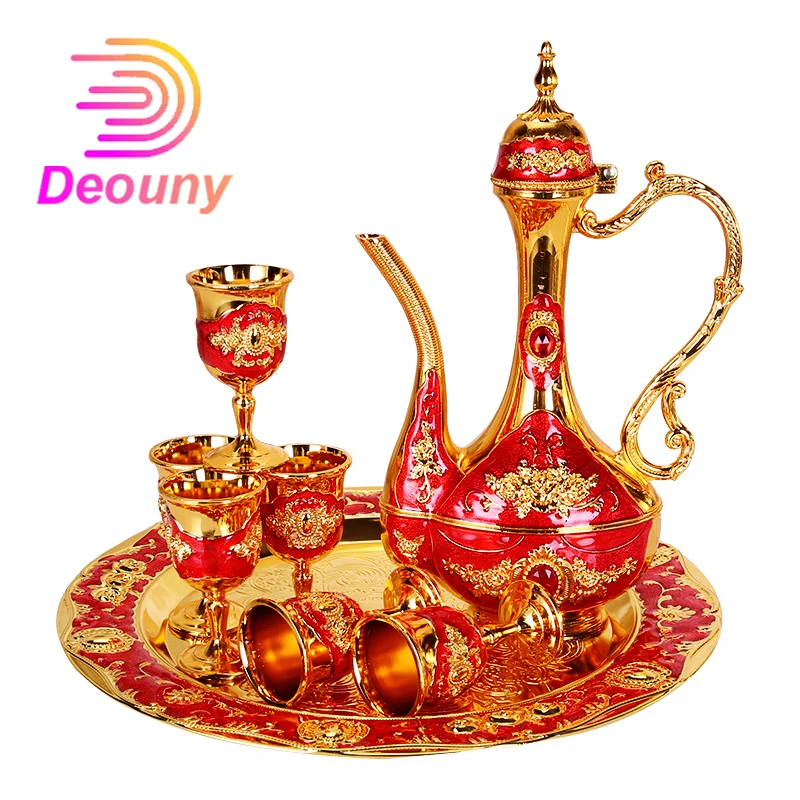 DEOUNY Foreign Wine Bottle Set Wine Decanter Pumpkin Style Hip Flask With 6 Cup Of Wine Home Bar Metal Drinking
DEOUNY Foreign Wine Bottle Set Wine Decanter Pumpkin Style Hip Flask With 6 Cup Of Wine Home Bar Metal Drinking