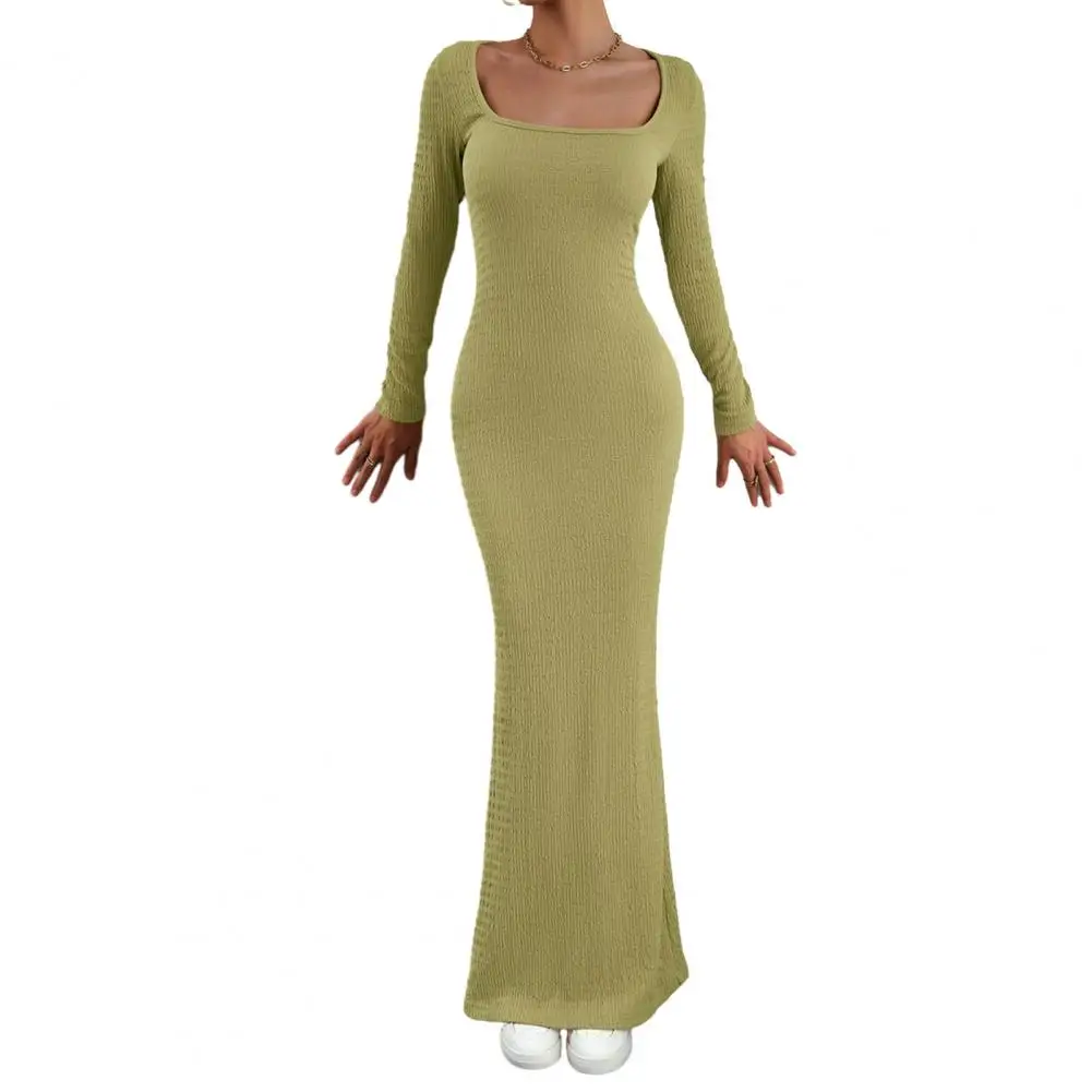 Spring Fall Women Dress Knitted Evening Party Skinny Elastic Long Sleeve Dresses Ankle Length Prom Banquet Maxi Dress Green
Spring Fall Women Dress Knitted Evening Party Skinny Elastic Long Sleeve Dresses Ankle Length Prom Banquet Maxi Dress Green