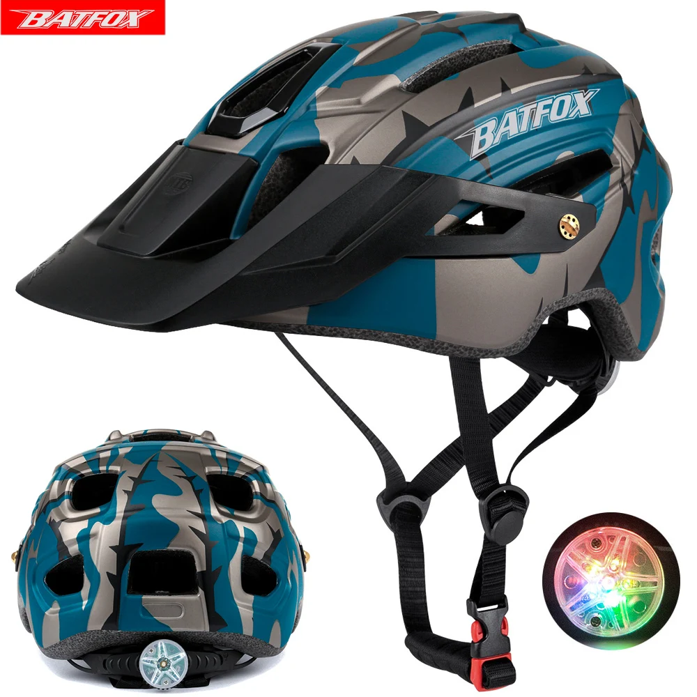 BATFOX Outdoor Sports Helmet With Light MTB Mountain Bike Riding Safety Helmet For Cycling Bike Bicycle Riding Camouflage Helmet
BATFOX Outdoor Sports Helmet With Light MTB Mountain Bike Riding Safety Helmet For Cycling Bike Bicycle Riding Camouflage Helmet