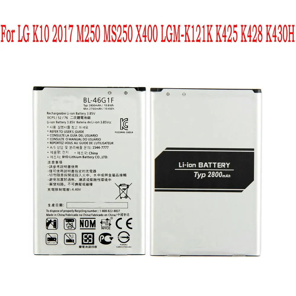 

Original BL-46G1F 2800mAh Battery For LG K20 K425 K428 K430H M250 k10 2017 Version