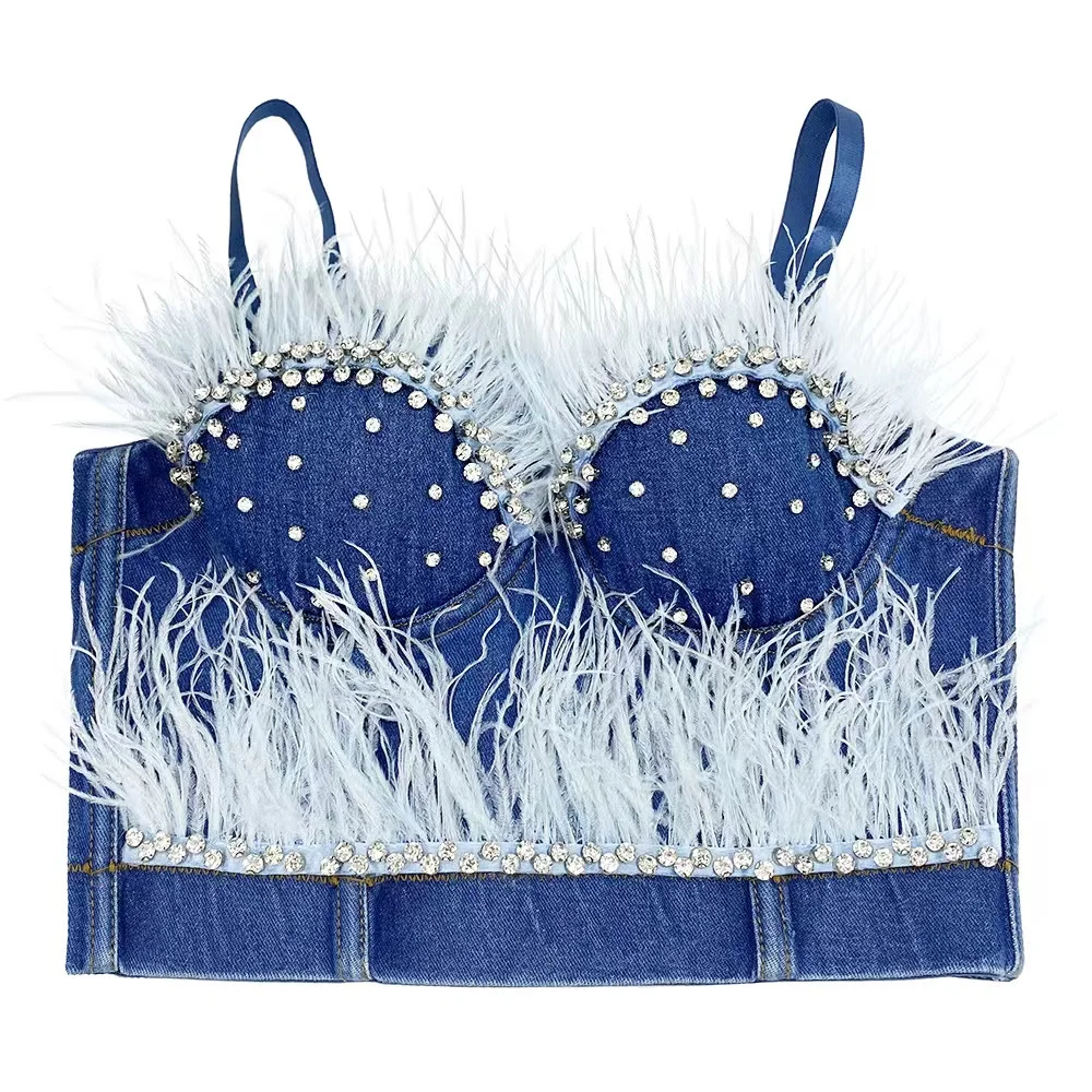 Streetwear Feather Tassel Fluffy Sexy Strapless Women's Solid Color Off Shoulder Party Tank Top Female Summer 2023
Streetwear Feather Tassel Fluffy Sexy Strapless Women's Solid Color Off Shoulder Party Tank Top Female Summer 2023